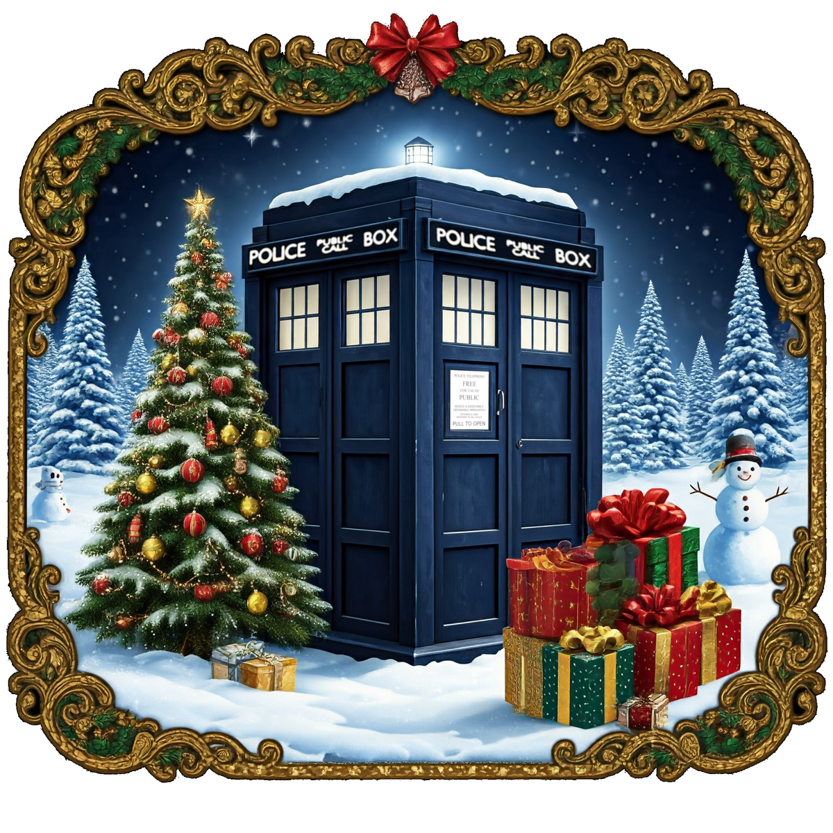 Doctor Who  - Xmas themed TARDIS Tote Bag