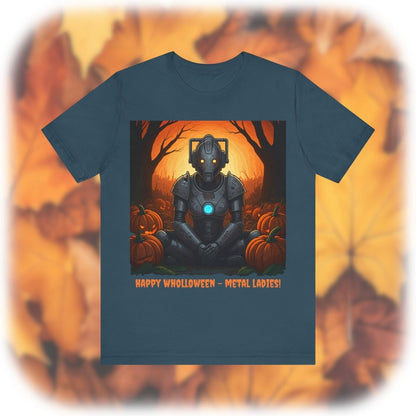 Cyber Woman getting her Wholloween chill - on with pumpkins T-shirt - soapbox169 - A Little Gift Shop