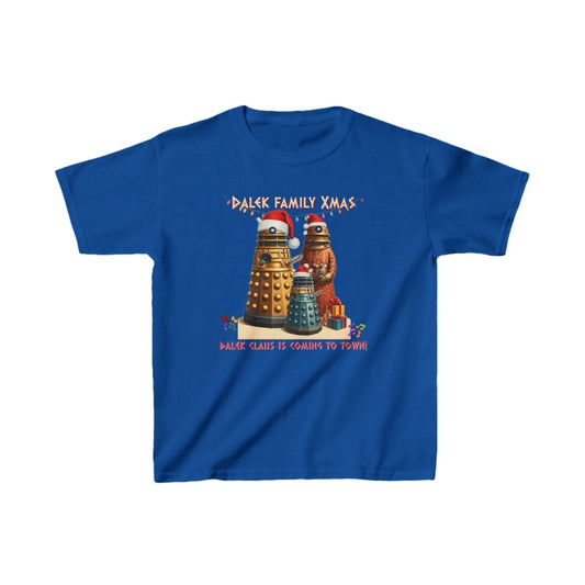 Dalek Family singing Xmas Carols - Kids Heavy Cotton T-shirt - soapbox169 - A Little Gift Shop