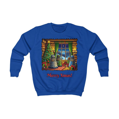 Dalek Family Xmas inside a log cabin Kids Sweatshirt - soapbox169 - A Little Gift Shop