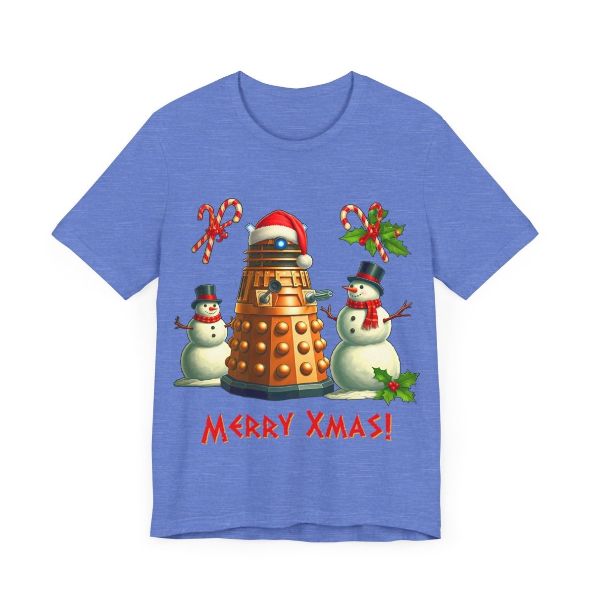 Dalek posing with Snowmen - Heavy Cotton T-shirt - soapbox169 - A Little Gift Shop
