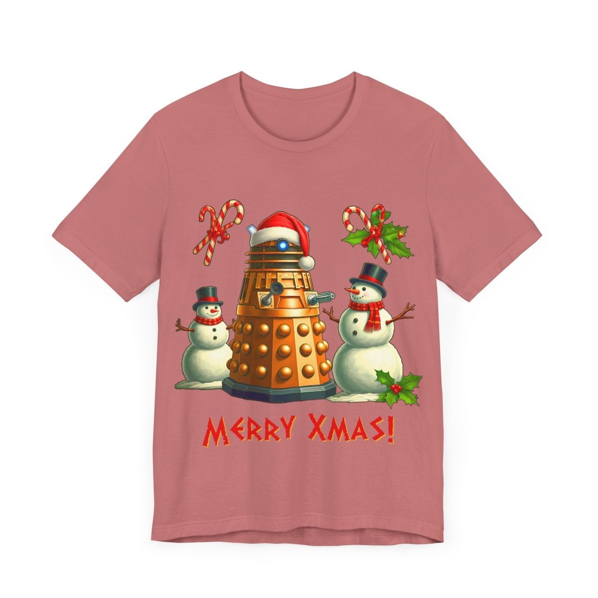 Dalek posing with Snowmen - Heavy Cotton T-shirt - soapbox169 - A Little Gift Shop
