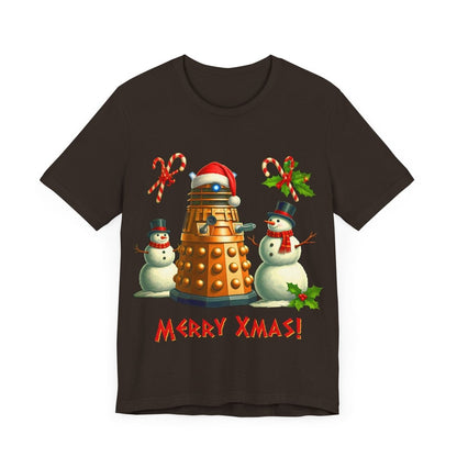 Dalek posing with Snowmen - Heavy Cotton T-shirt - soapbox169 - A Little Gift Shop