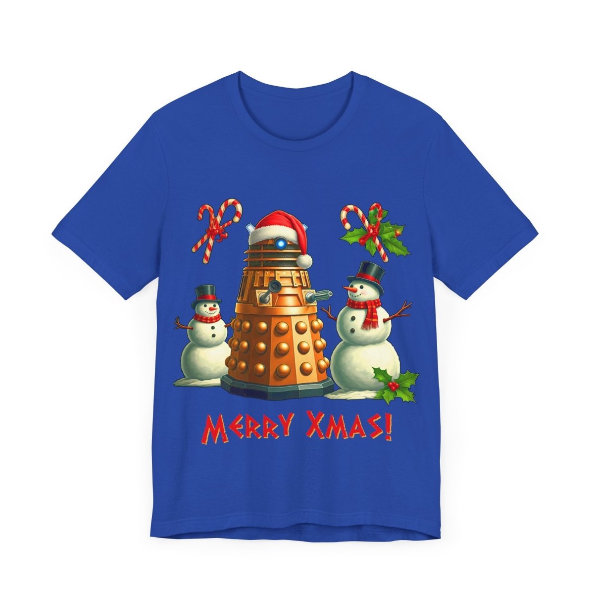 Dalek posing with Snowmen - Heavy Cotton T-shirt - soapbox169 - A Little Gift Shop