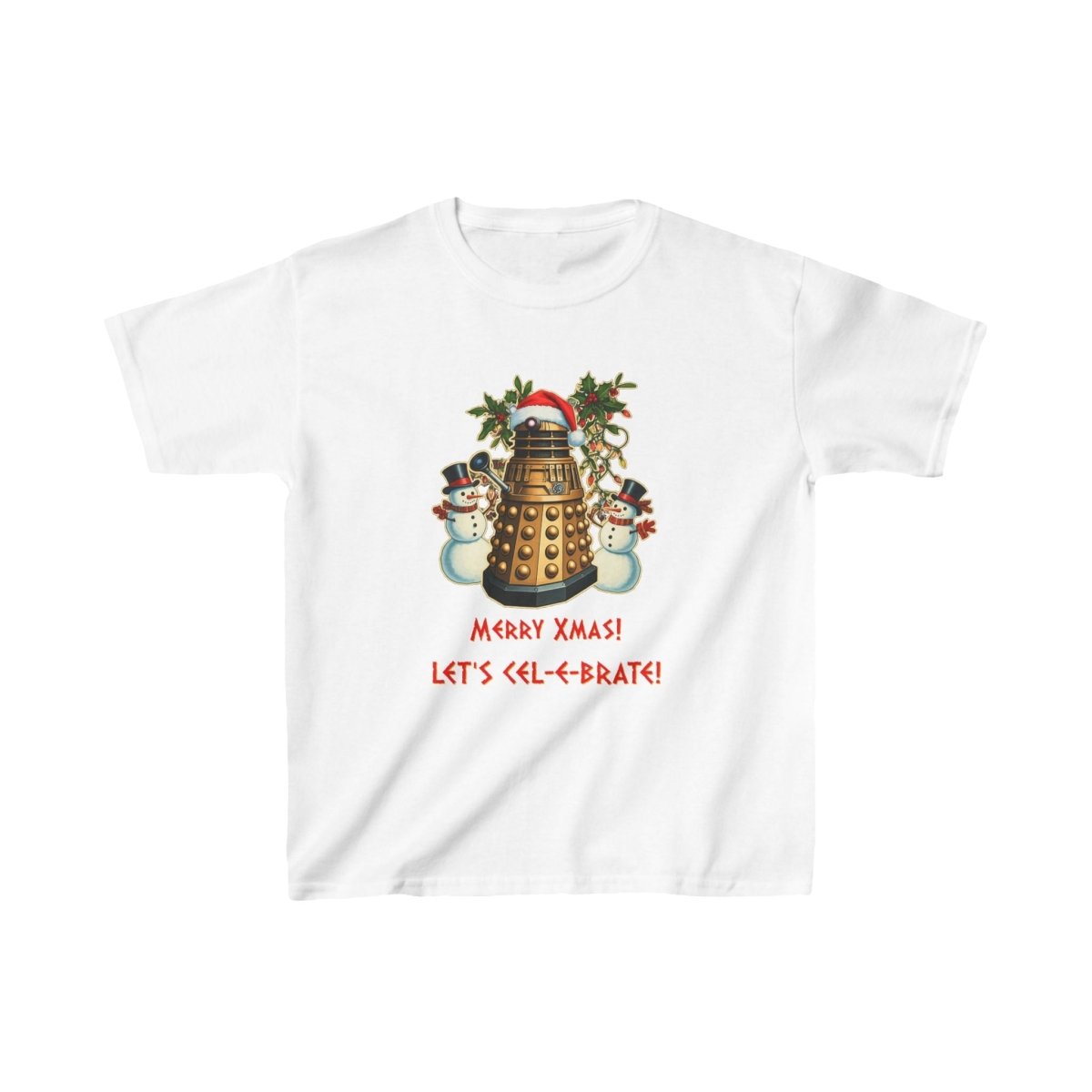 Dalek Santa and his Snowmen sidekicks - Kids Heavy Cotton T-shirt - soapbox169 - A Little Gift Shop