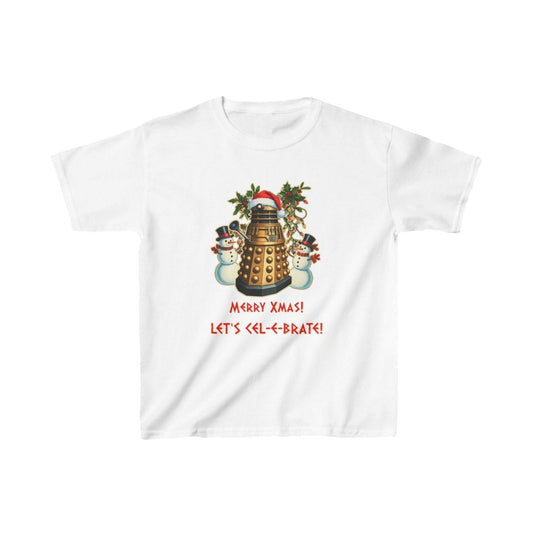Dalek Santa and his Snowmen sidekicks - Kids Heavy Cotton T-shirt - soapbox169 - A Little Gift Shop