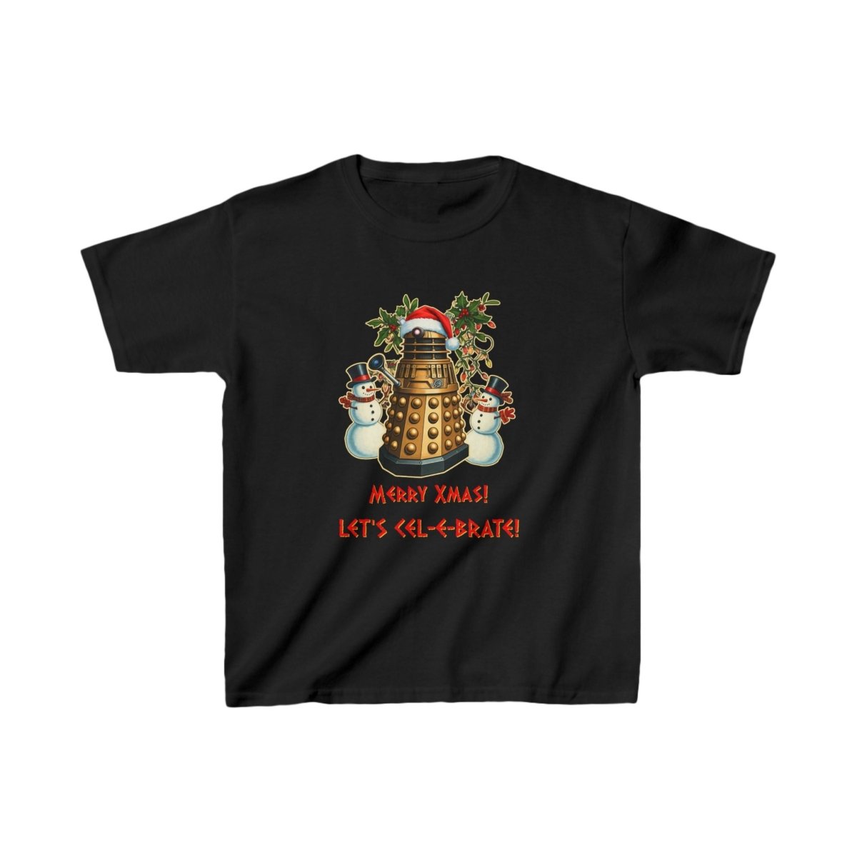 Dalek Santa and his Snowmen sidekicks - Kids Heavy Cotton T-shirt - soapbox169 - A Little Gift Shop