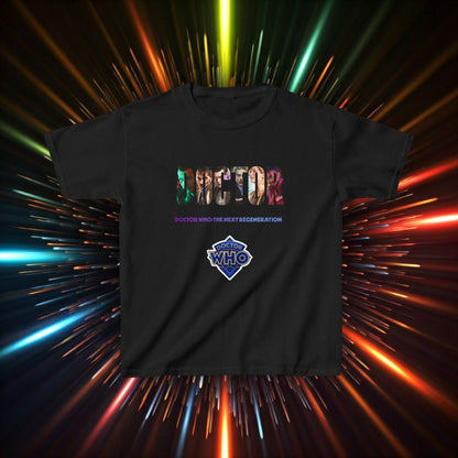DOCTOR cutout featuring The Next Regeneration - Kids Heavy Cotton T-shirt - soapbox169 - A Little Gift Shop