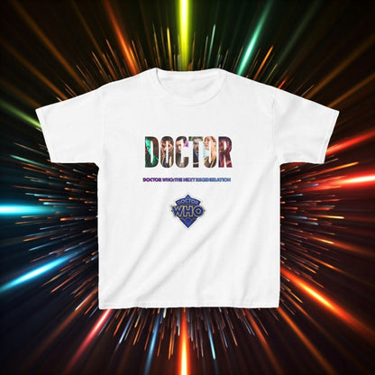 DOCTOR cutout featuring The Next Regeneration - Kids Heavy Cotton T-shirt - soapbox169 - A Little Gift Shop