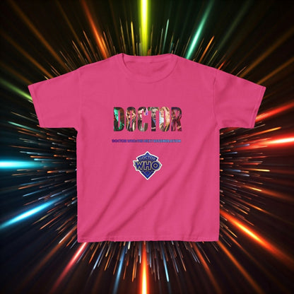 DOCTOR cutout featuring The Next Regeneration - Kids Heavy Cotton T-shirt - soapbox169 - A Little Gift Shop