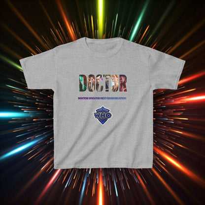 DOCTOR cutout featuring The Next Regeneration - Kids Heavy Cotton T-shirt - soapbox169 - A Little Gift Shop