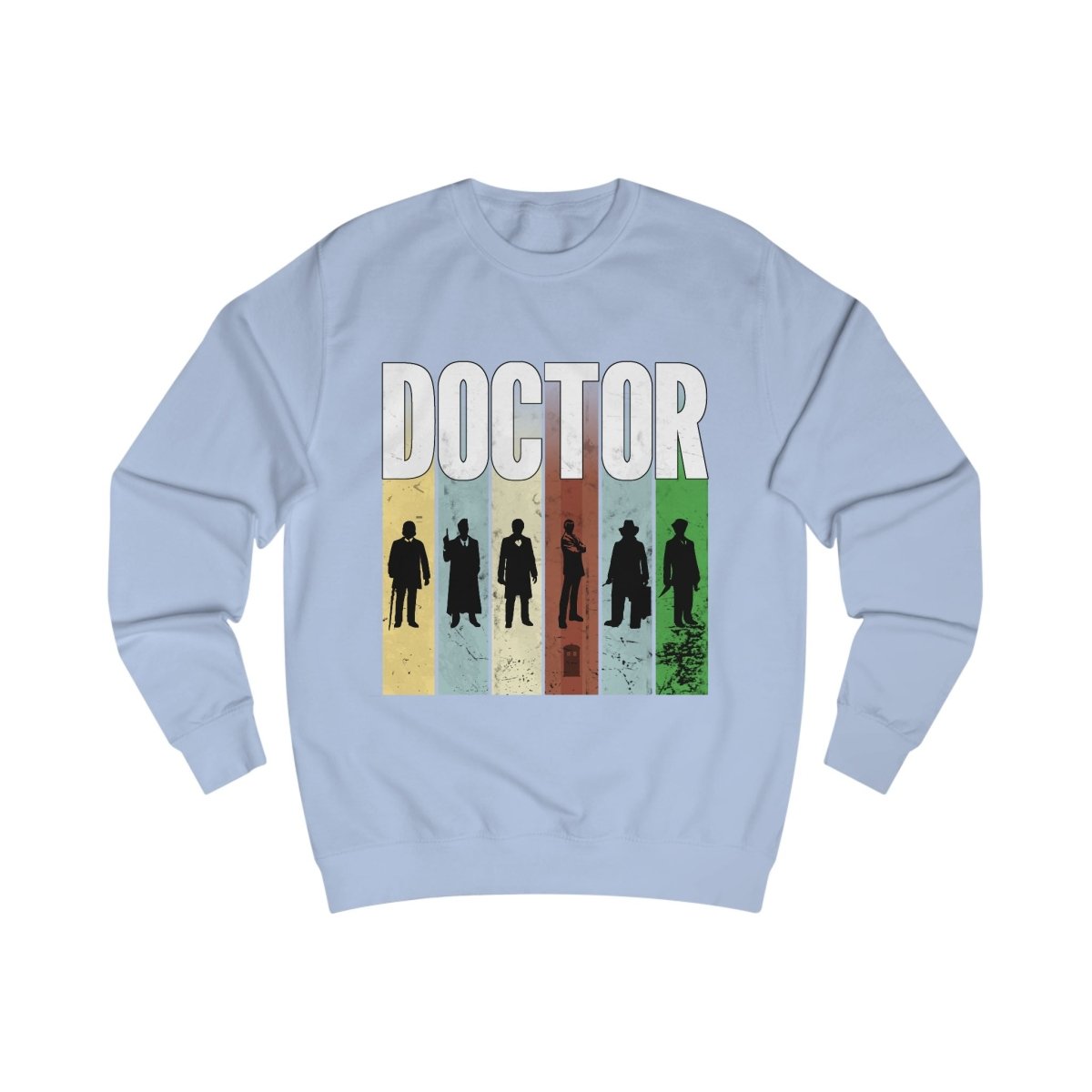 DOCTOR silhouette striped Generally Awesome Sweatshirt - soapbox169 - A Little Gift Shop