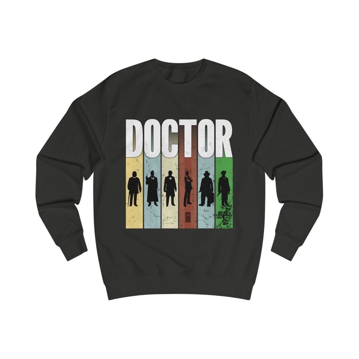 DOCTOR silhouette striped Generally Awesome Sweatshirt - soapbox169 - A Little Gift Shop
