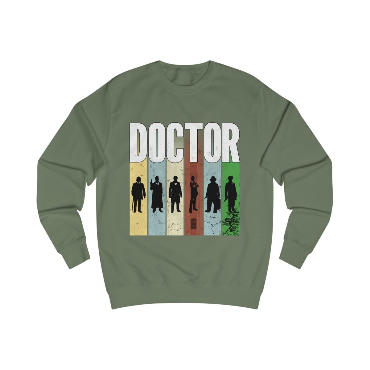 DOCTOR silhouette striped Generally Awesome Sweatshirt - soapbox169 - A Little Gift Shop