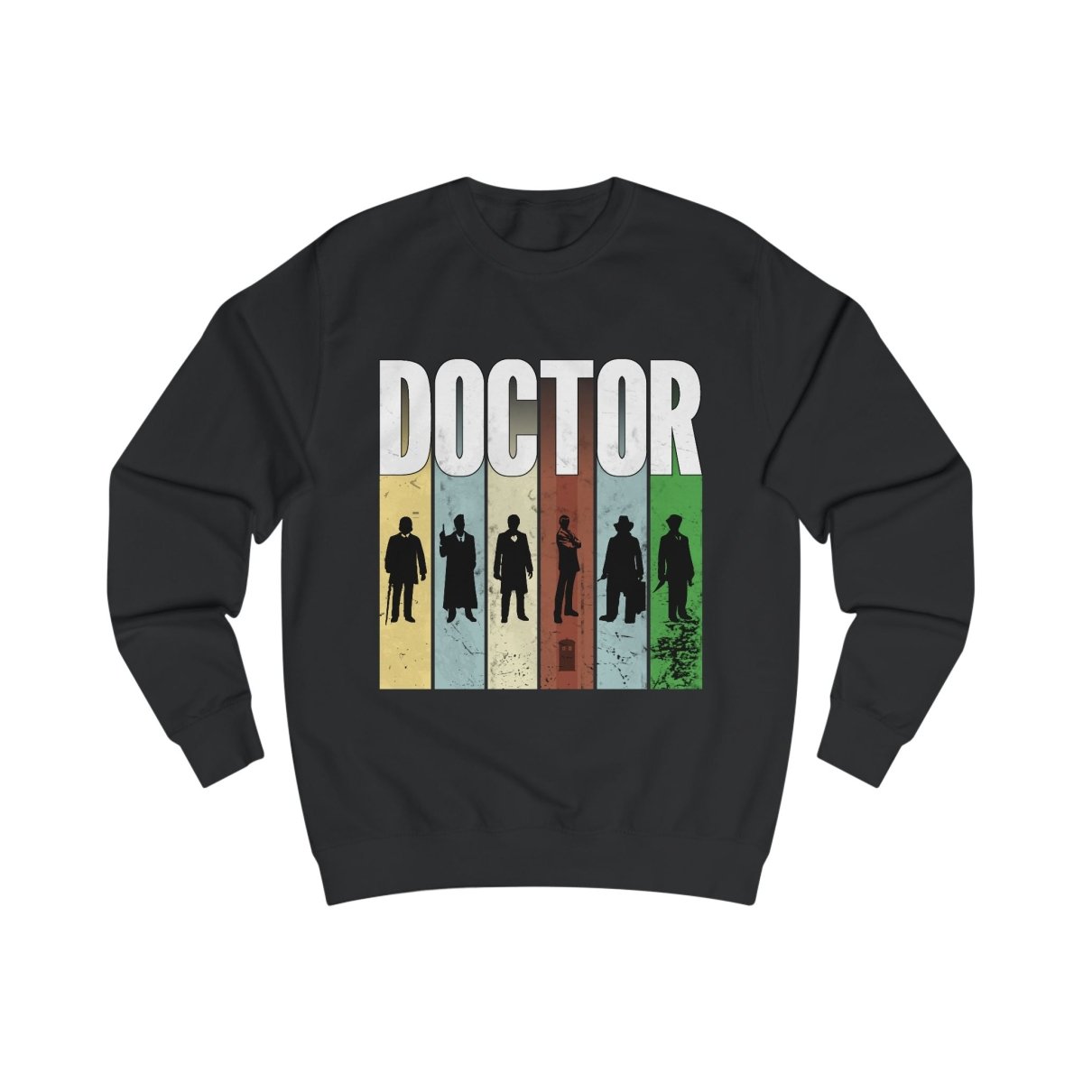 DOCTOR silhouette striped Generally Awesome Sweatshirt - soapbox169 - A Little Gift Shop