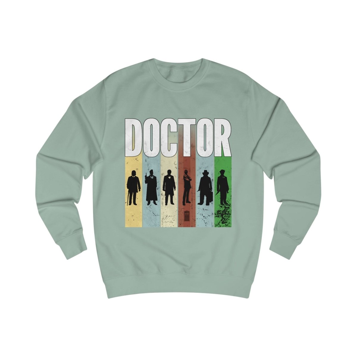 DOCTOR silhouette striped Generally Awesome Sweatshirt - soapbox169 - A Little Gift Shop