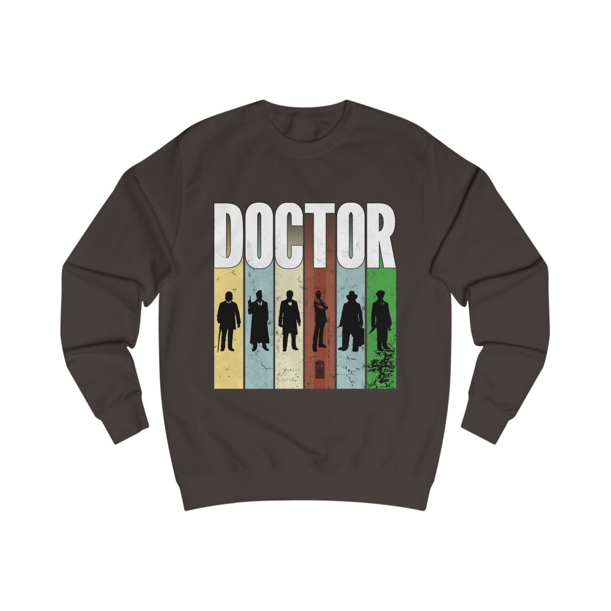 DOCTOR silhouette striped Generally Awesome Sweatshirt - soapbox169 - A Little Gift Shop