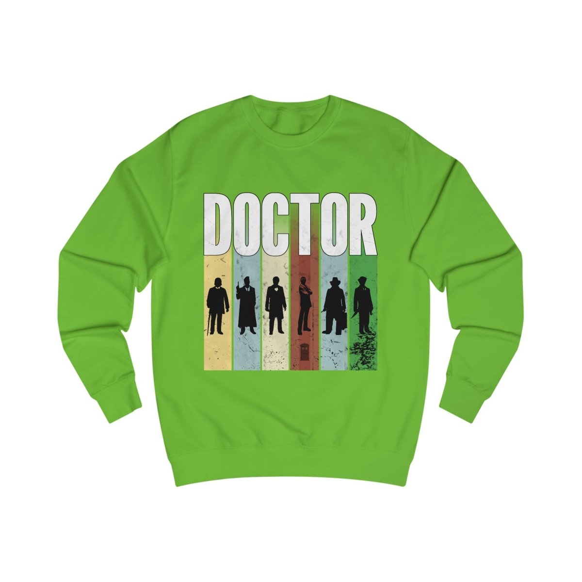 DOCTOR silhouette striped Generally Awesome Sweatshirt - soapbox169 - A Little Gift Shop
