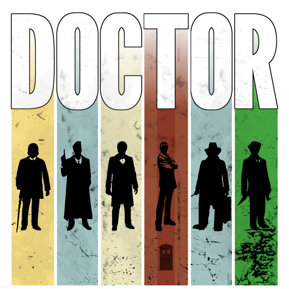 DOCTOR silhouette striped Generally Awesome T-shirt - soapbox169 - A Little Gift Shop