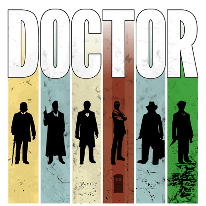 DOCTOR silhouette striped Generally Awesome T-shirt - soapbox169 - A Little Gift Shop