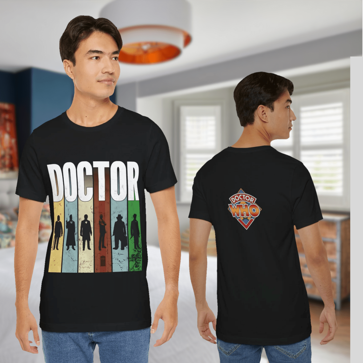 DOCTOR silhouette striped Generally Awesome T-shirt - soapbox169 - A Little Gift Shop