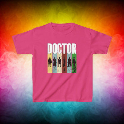 DOCTOR silhouette striped Generally Awesome T-shirt - Kids Heavy Cotton T-shirt - soapbox169 - A Little Gift Shop