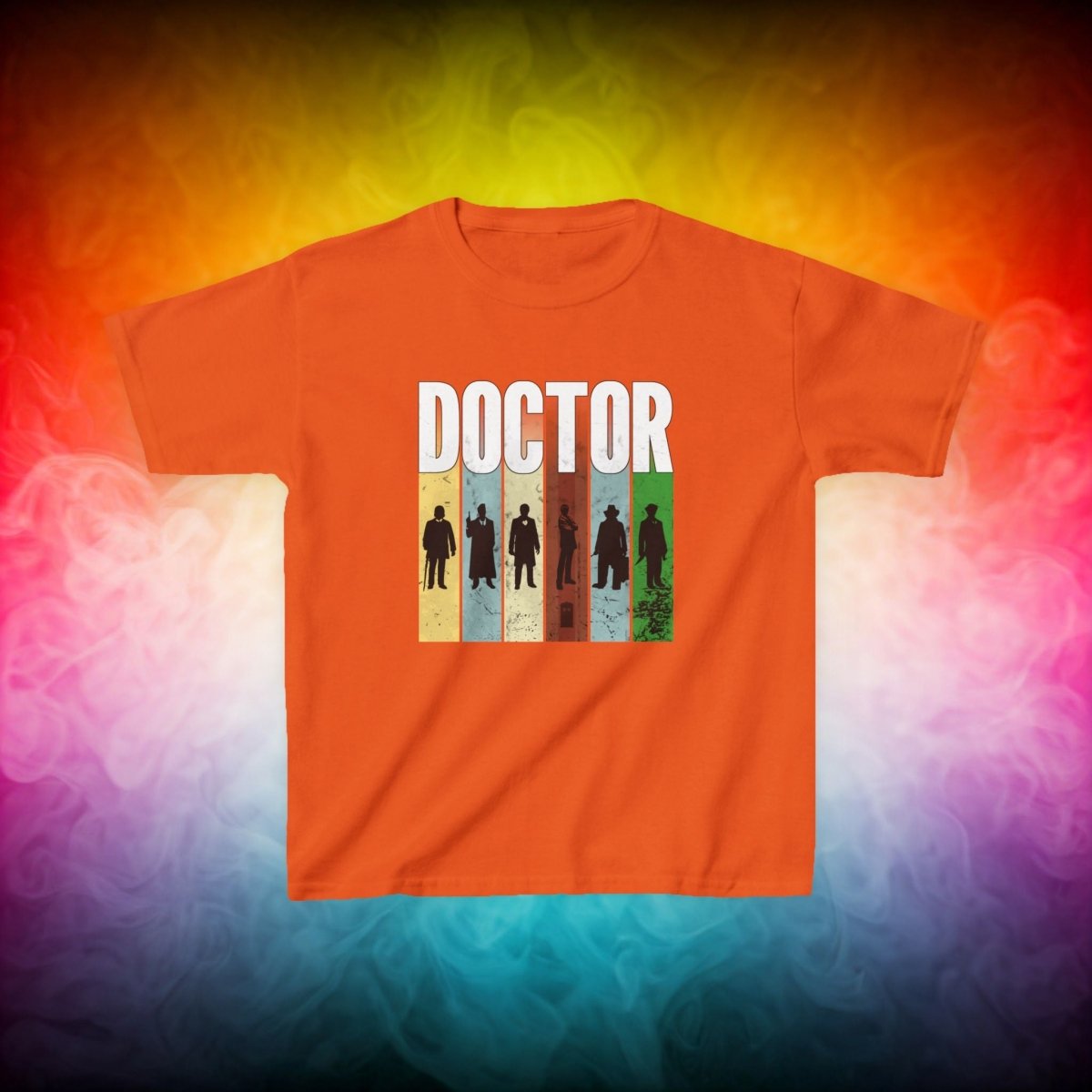 DOCTOR silhouette striped Generally Awesome T-shirt - Kids Heavy Cotton T-shirt - soapbox169 - A Little Gift Shop