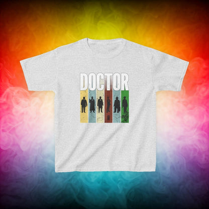 DOCTOR silhouette striped Generally Awesome T-shirt - Kids Heavy Cotton T-shirt - soapbox169 - A Little Gift Shop