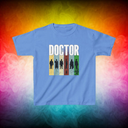 DOCTOR silhouette striped Generally Awesome T-shirt - Kids Heavy Cotton T-shirt - soapbox169 - A Little Gift Shop