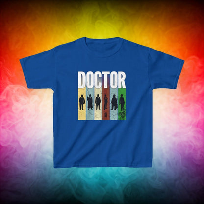 DOCTOR silhouette striped Generally Awesome T-shirt - Kids Heavy Cotton T-shirt - soapbox169 - A Little Gift Shop