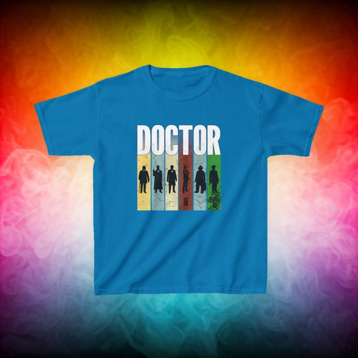DOCTOR silhouette striped Generally Awesome T-shirt - Kids Heavy Cotton T-shirt - soapbox169 - A Little Gift Shop