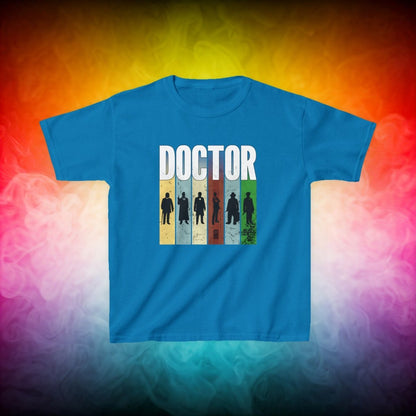 DOCTOR silhouette striped Generally Awesome T-shirt - Kids Heavy Cotton T-shirt - soapbox169 - A Little Gift Shop