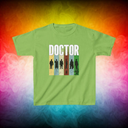 DOCTOR silhouette striped Generally Awesome T-shirt - Kids Heavy Cotton T-shirt - soapbox169 - A Little Gift Shop
