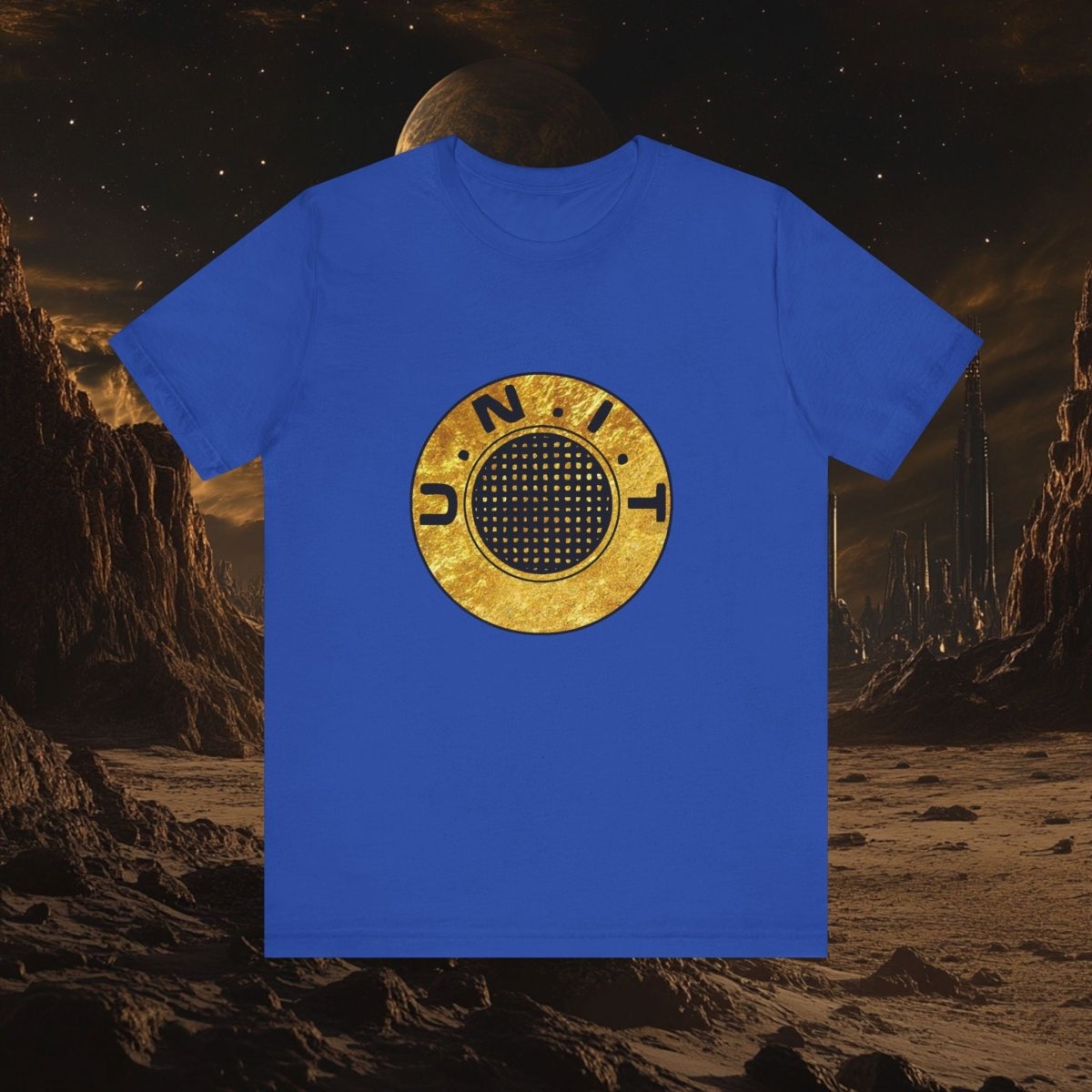 Doctor Who - Gold leaf effect UNIT Emblem with UNIT wings on rear - T-Shirt