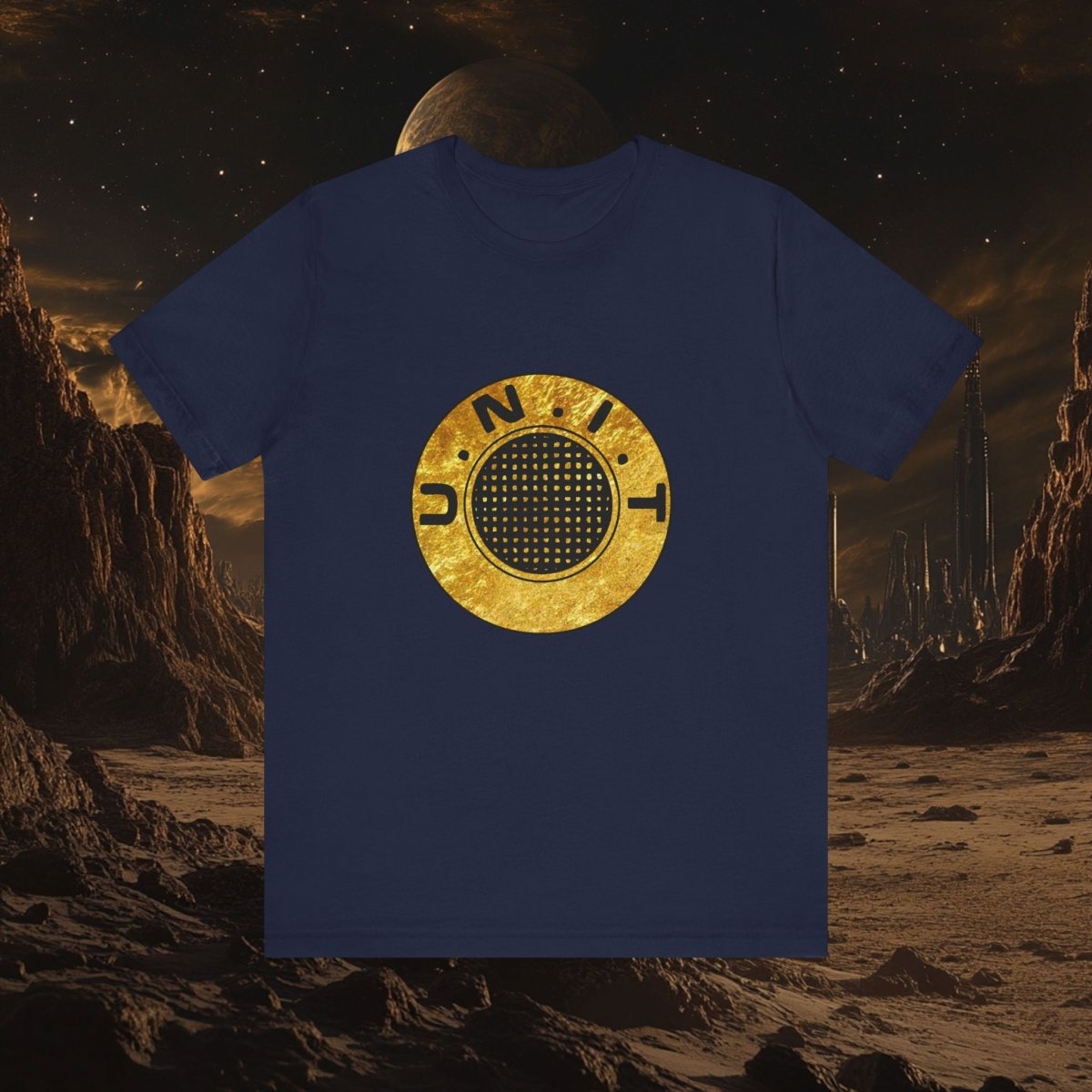 Doctor Who - Gold leaf effect UNIT Emblem with UNIT wings on rear - T-Shirt