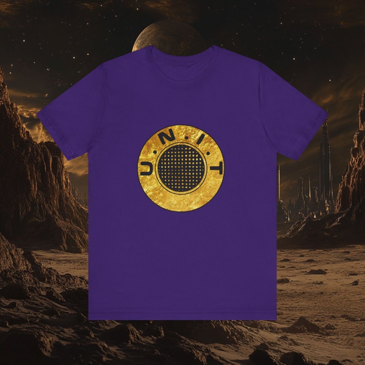 Doctor Who - Gold leaf effect UNIT Emblem with UNIT wings on rear - T-Shirt