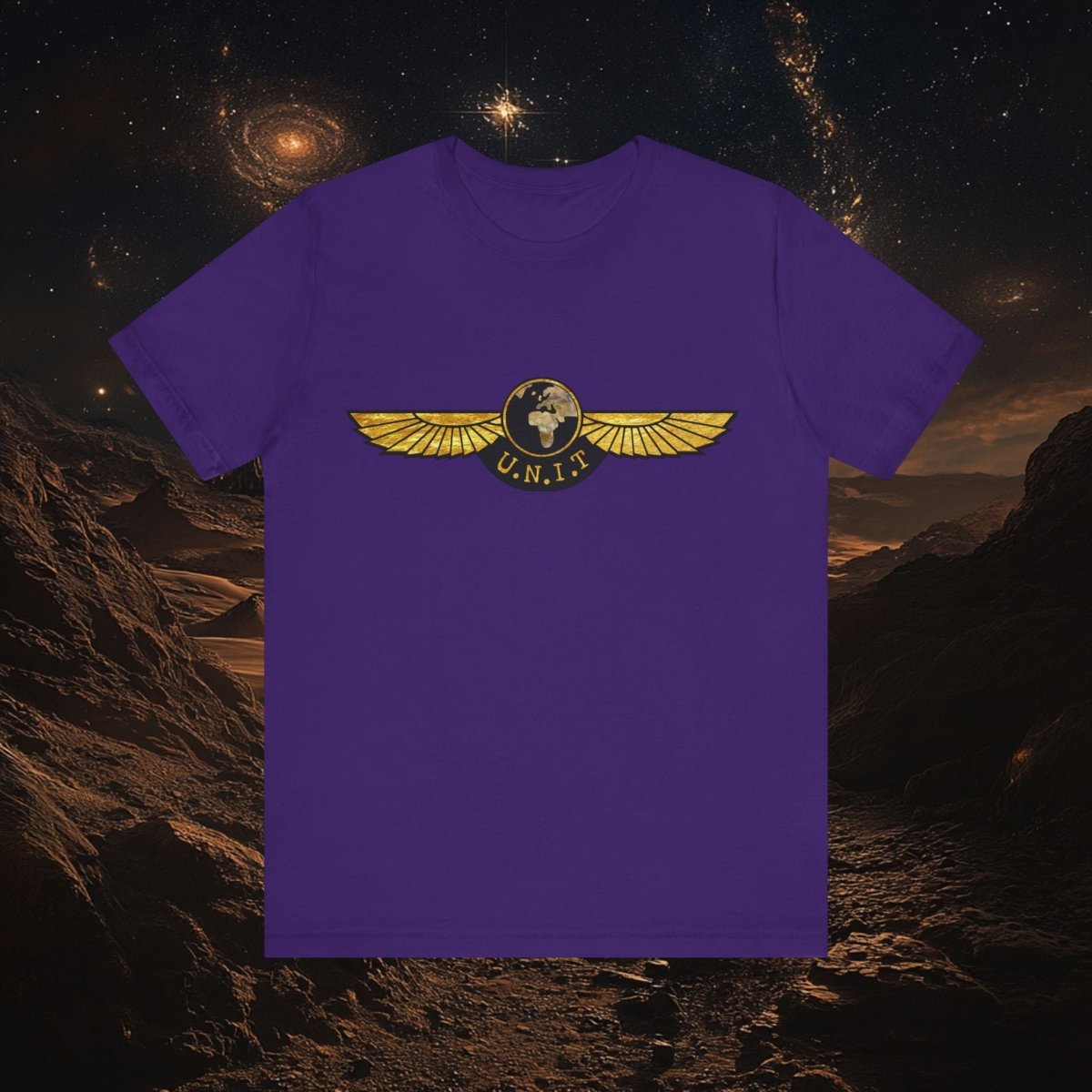 Doctor Who - Gold leaf effect UNIT Wings with UNIT emblem on rear - T-Shirt