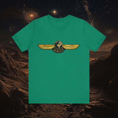 Doctor Who - Gold leaf effect UNIT Wings with UNIT emblem on rear - T-Shirt