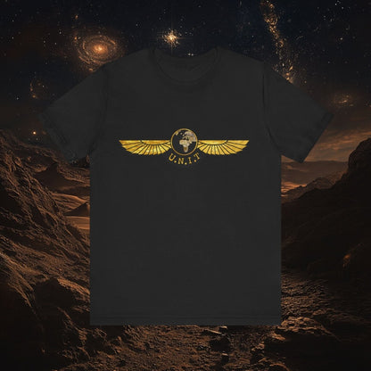 Doctor Who - Gold leaf effect UNIT Wings with UNIT emblem on rear - T-Shirt