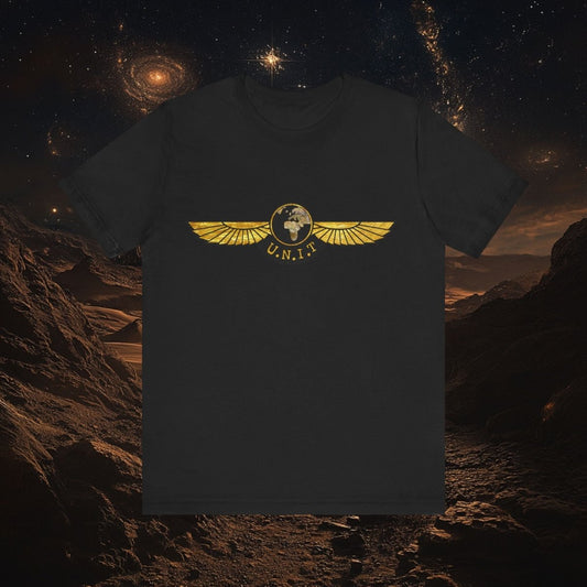 Doctor Who - Gold leaf effect UNIT Wings with UNIT emblem on rear - T-Shirt