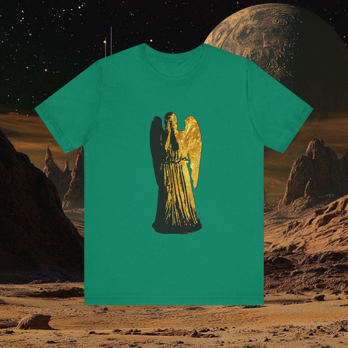 Doctor Who - Gold leaf effect Weeping Angel T-shirt - T-Shirt
