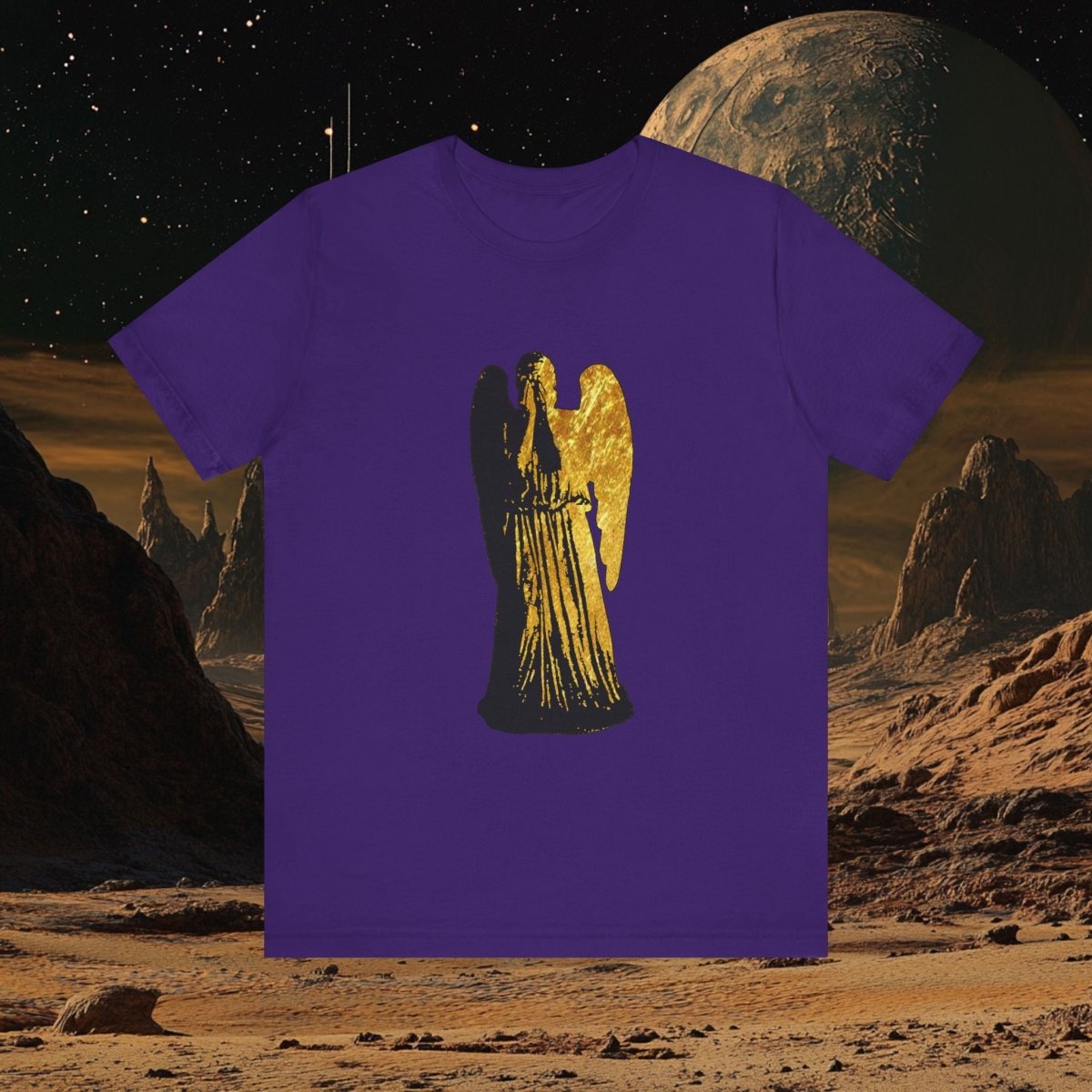 Doctor Who - Gold leaf effect Weeping Angel T-shirt - T-Shirt