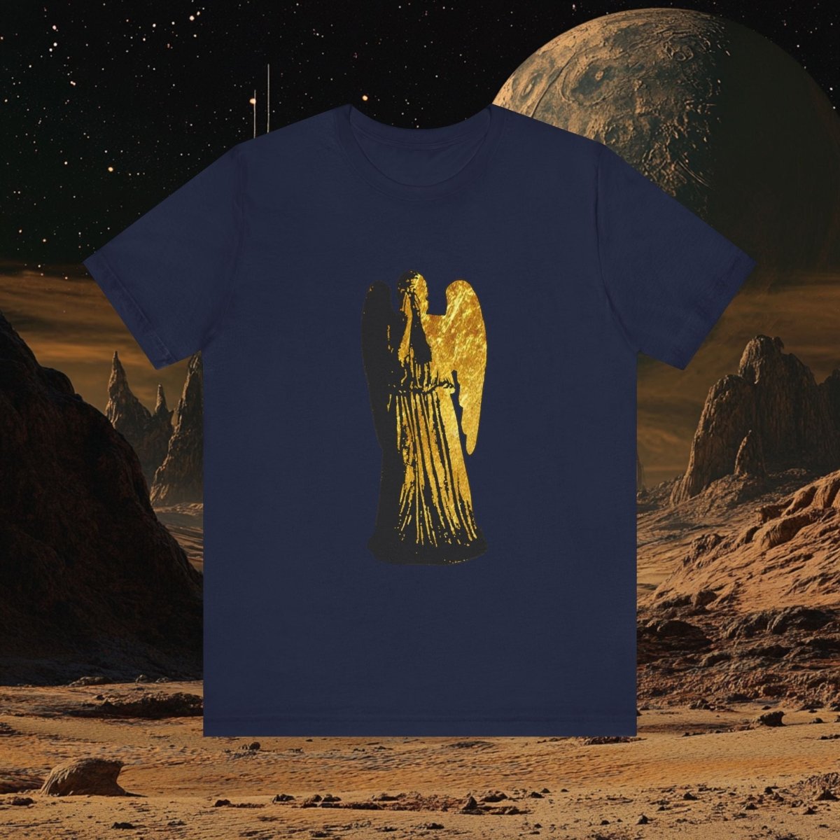 Doctor Who - Gold leaf effect Weeping Angel T-shirt - T-Shirt