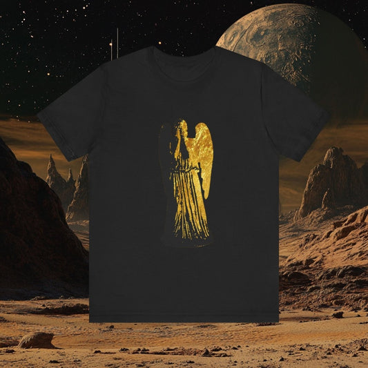 Doctor Who - Gold leaf effect Weeping Angel T-shirt - T-Shirt