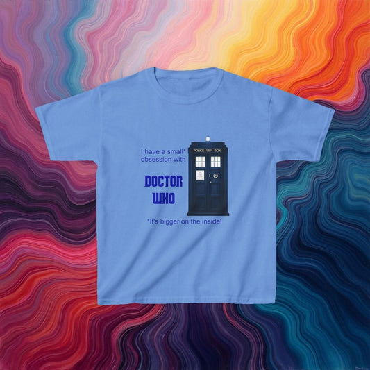 Doctor Who Obsession confession featuring The TARDIS - Kids Heavy Cotton T-shirt - soapbox169 - A Little Gift Shop