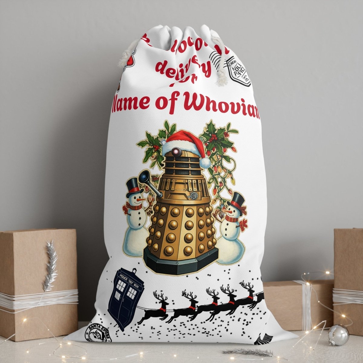 Doctor Who themed Santa Sack (Personalisable) - soapbox169 - A Little Gift Shop