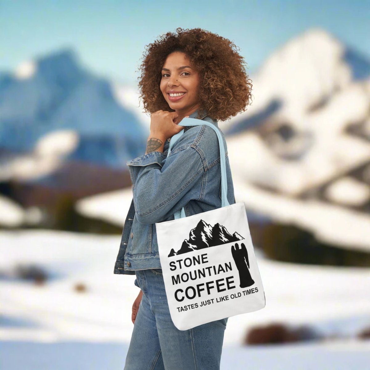 Double sided Weeping Angel Stone Mountain Coffee/Doctor Who Logo Tote Bag - Accessories
