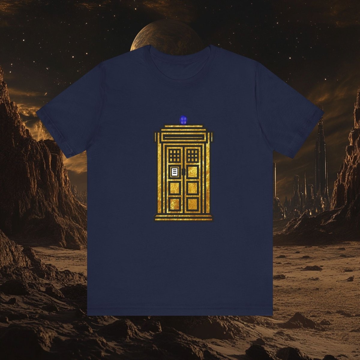Gold leaf effect TARDIS T-shirt - soapbox169 - A Little Gift Shop