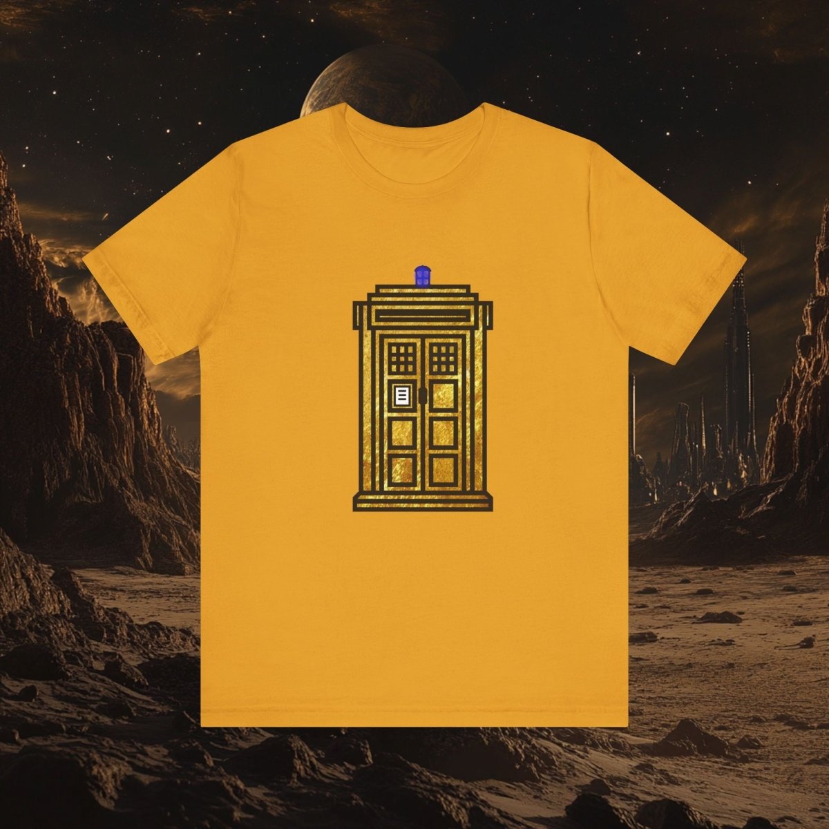 Gold leaf effect TARDIS T-shirt - soapbox169 - A Little Gift Shop