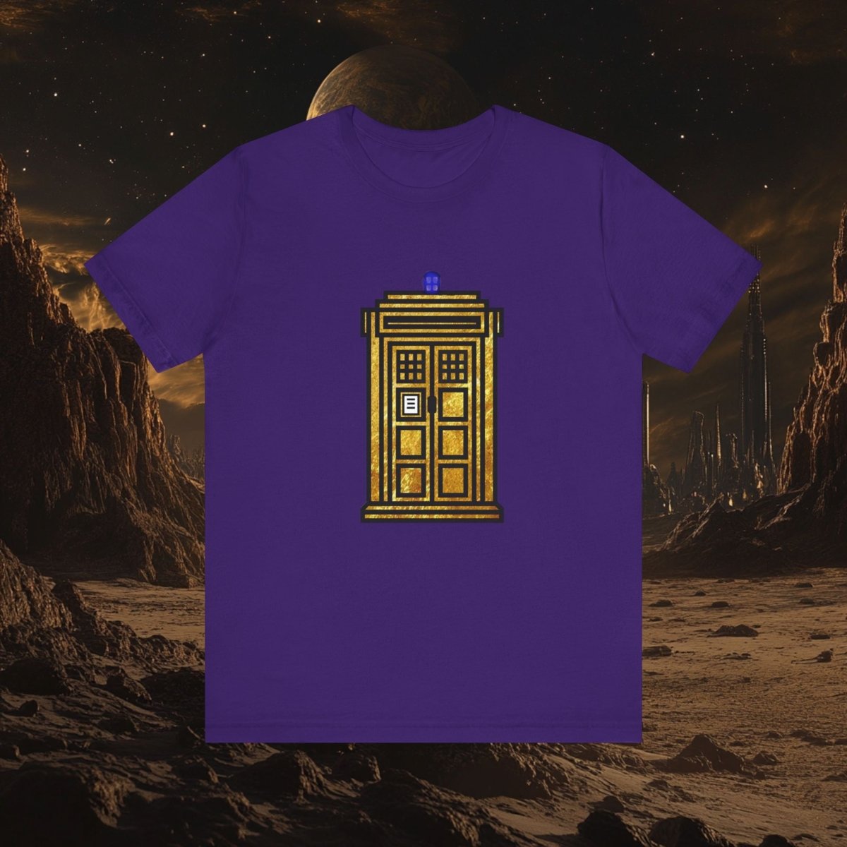 Gold leaf effect TARDIS T-shirt - soapbox169 - A Little Gift Shop